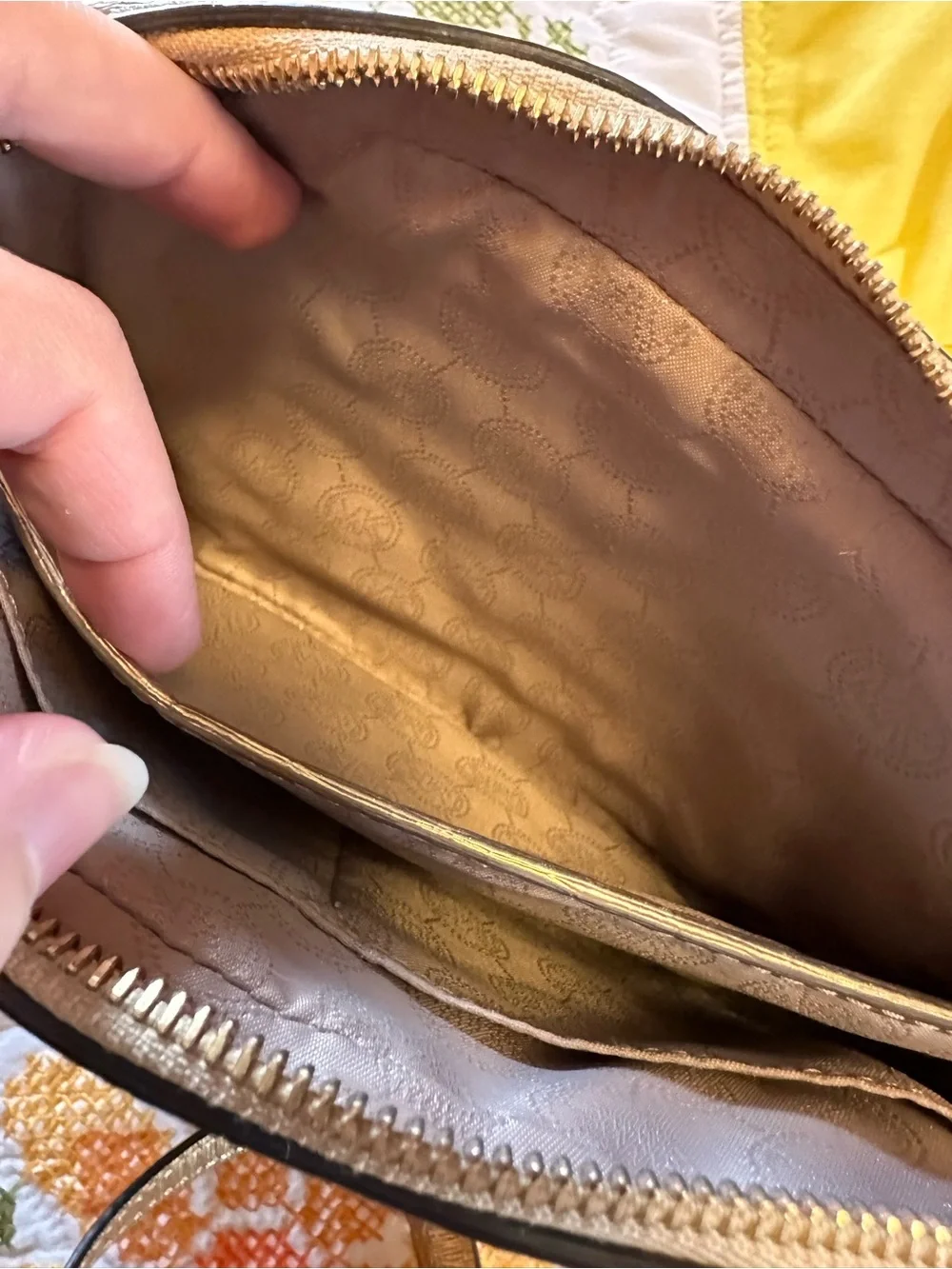 Michael Kors Rose Gold Chain Strap Crossbody Bag